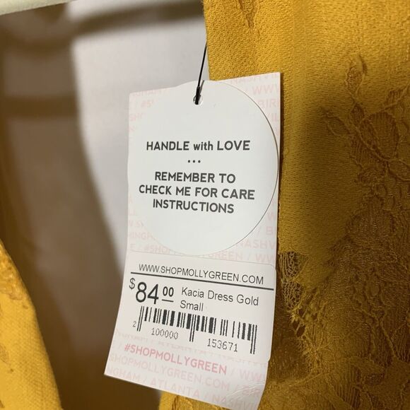 **NEW**MOLLY GREEN -Kacia Dress, Size small, GOLD - Picture 2 of 8